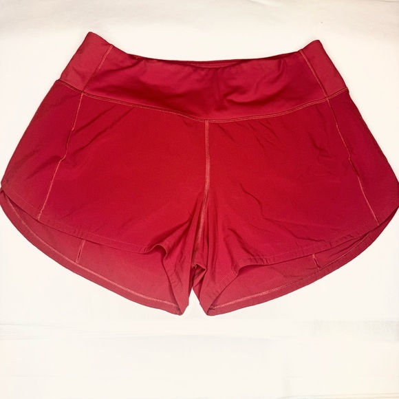 Lululemon Speed Up Running Short Long 4" Updated Fit Dark Red Size 6 - Picture 3 of 9